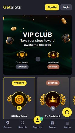 GetSlots Casino Mobile VIP Program