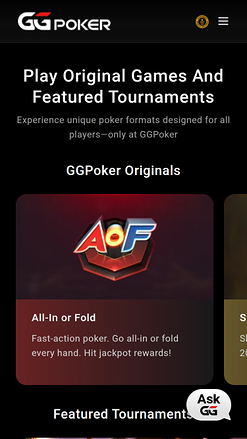 GGpoker Casino tournaments mobile