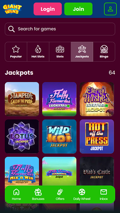 Giant Wins Casino Mobile Jackpot