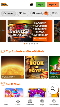 Gioco Digitale Casino Mobile Homepage