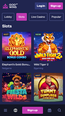 God of Wins Casino Mobile Games