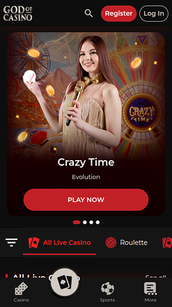 Live Dealers screenshot of God of Casino for Mobile