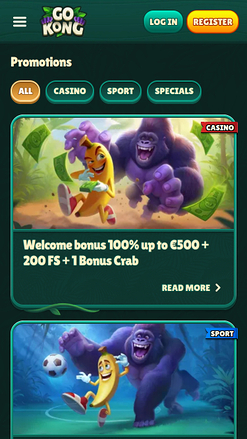 GoKong Casino mobile promotions