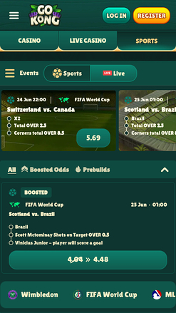 GoKong Casino mobile sports