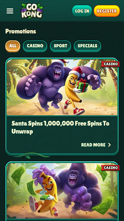 Promotions screenshot of GoKong Casino for Mobile