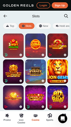 Golden Reels Casino Mobile Games