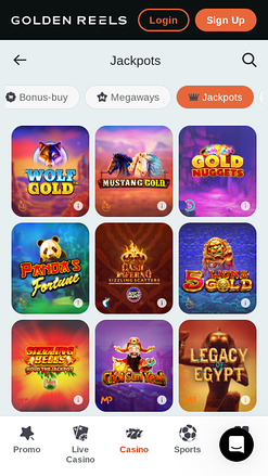 Golden Reels Casino Mobile Jackpot