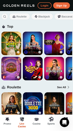 Golden Reels Casino Mobile Live Dealer