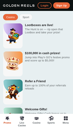 Golden Reels Casino Mobile Promotions