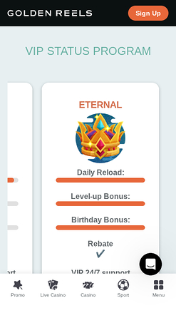Golden Reels Casino Mobile VIP Program