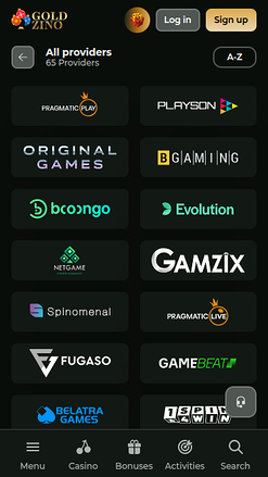 Goldzino Casino Game Developer Mobile