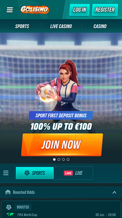 Golisima Casino Mobile Homepage