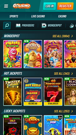 Golisima Casino mobile jackpot