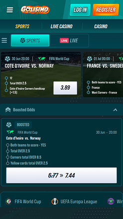 Golisima Casino mobile sports