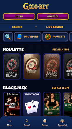 Golobet Casino mobile Live Dealer