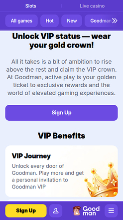 Goodman Casino Mobile VIP Program
