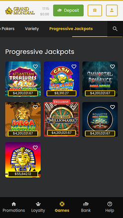 Grand Mondial Casino Mobile Jackpot
