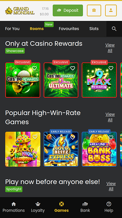Grand Mondial Casino Mobile Rooms