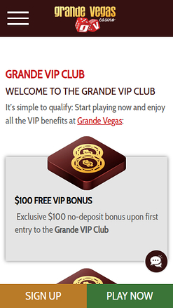 Grande Vegas Casino Mobile VIP Program