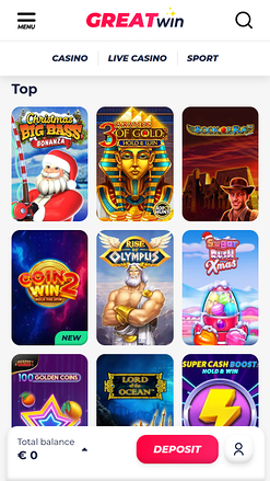 Greatwin Casino Mobile Games