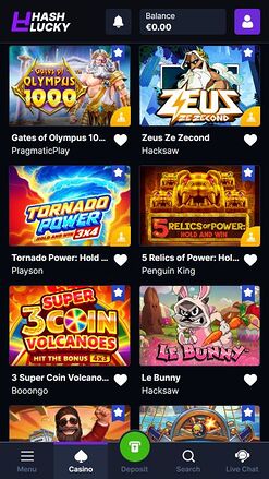 Hash Lucky Casino Mobile Image Games