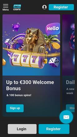 Hello Casino Homepage Mobile