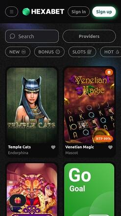 Hexabet Casino Mobile Games