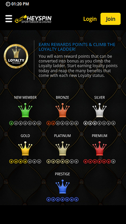HeySpin Casino Mobile VIP Program