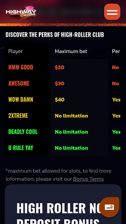 Highway Casino Mobile VIP Program