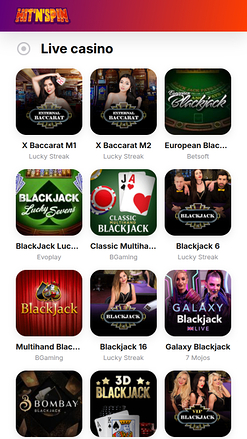 Hitnspin Casino Mobile Live Dealer
