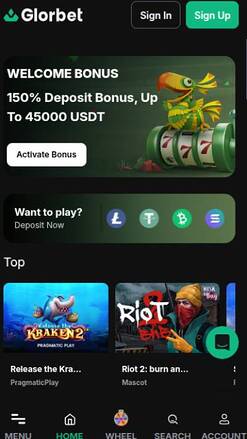 Homepage mobile screenshot of Odin Fortune Casino 