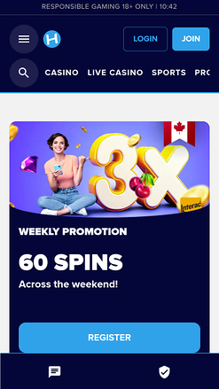 Hopa Casino Homepage Mobile