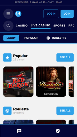 Hopa Casino Live Dealer Mobile
