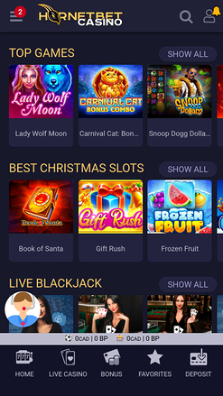 Hornetbet Casino Mobile Games