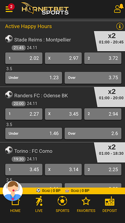 Hornetbet Casino Mobile Sports