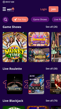 Hot7 Casino Mobile Live Dealer