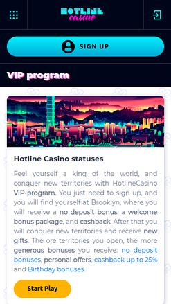 HotlineCasino Mobile VIP Program