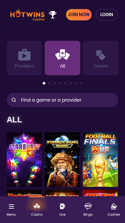 Hotwins Casino Mobile Games