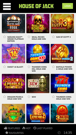House of Jack Casino Mobile Games