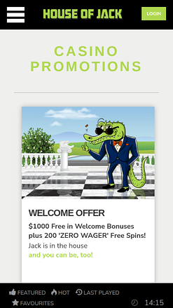 House of Jack Casino Mobile Promotions