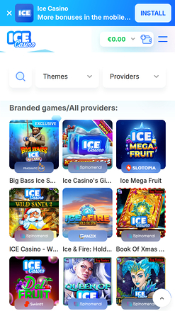 Ice Casino Mobile Branded Games