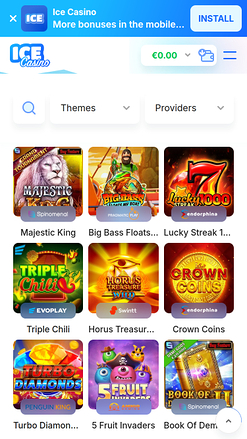 Ice Casino Mobile Games