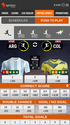 Ignition Casino Mobile Virtual Sports