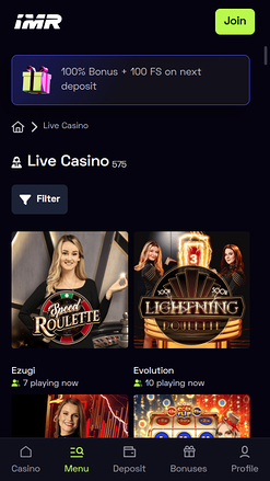 Immerion Casino Mobile Live Dealer