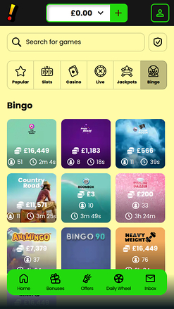 Incredible Spins Casino Mobile Bingo