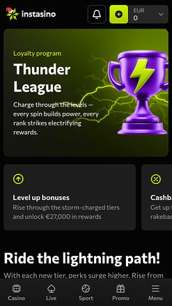 Instasino Casino Mobile Thunder League