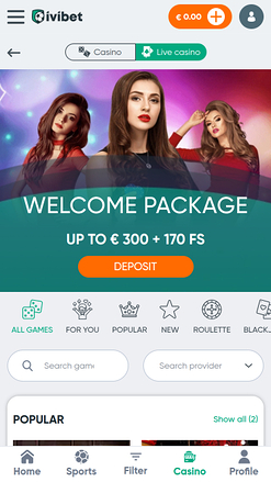 Ivibet Casino Mobile Live Dealer