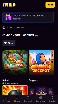 iWild Casino Mobile Jackpot