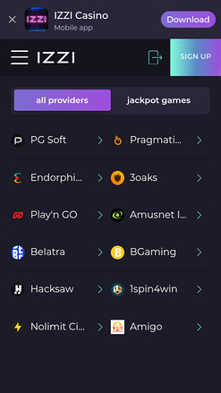 Izzi Casino Mobile Game Developers