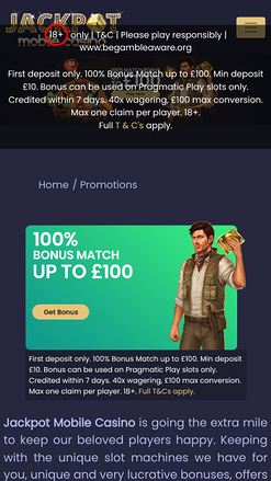 Jackpot Mobile Casino Promotions Mobile